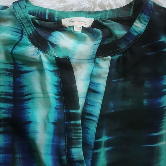 Two by Vince Camuto Top Sheer Flowy Multicolor Womens Size Small - Picture 3 of 5